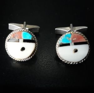 Vintage Native American: Zuni Sterling Cufflinks